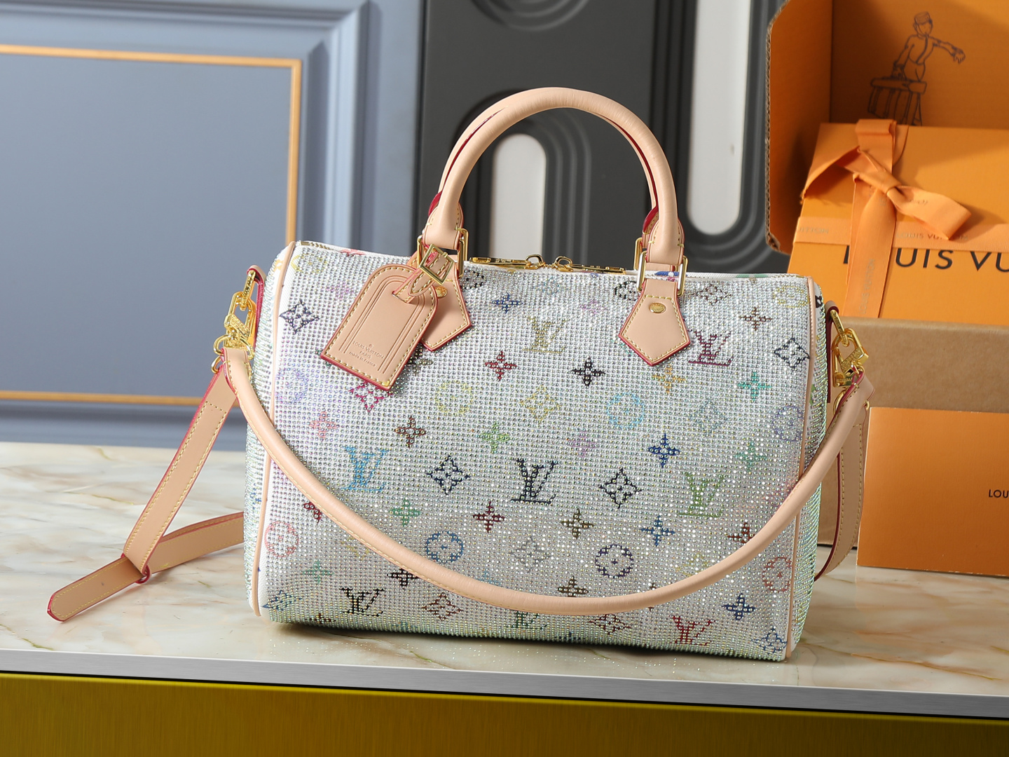 Louis Vuitton LV Capucines Mini Handbag Premium Canvas Model N89369 Detachable Strap Business Casual New Arrival